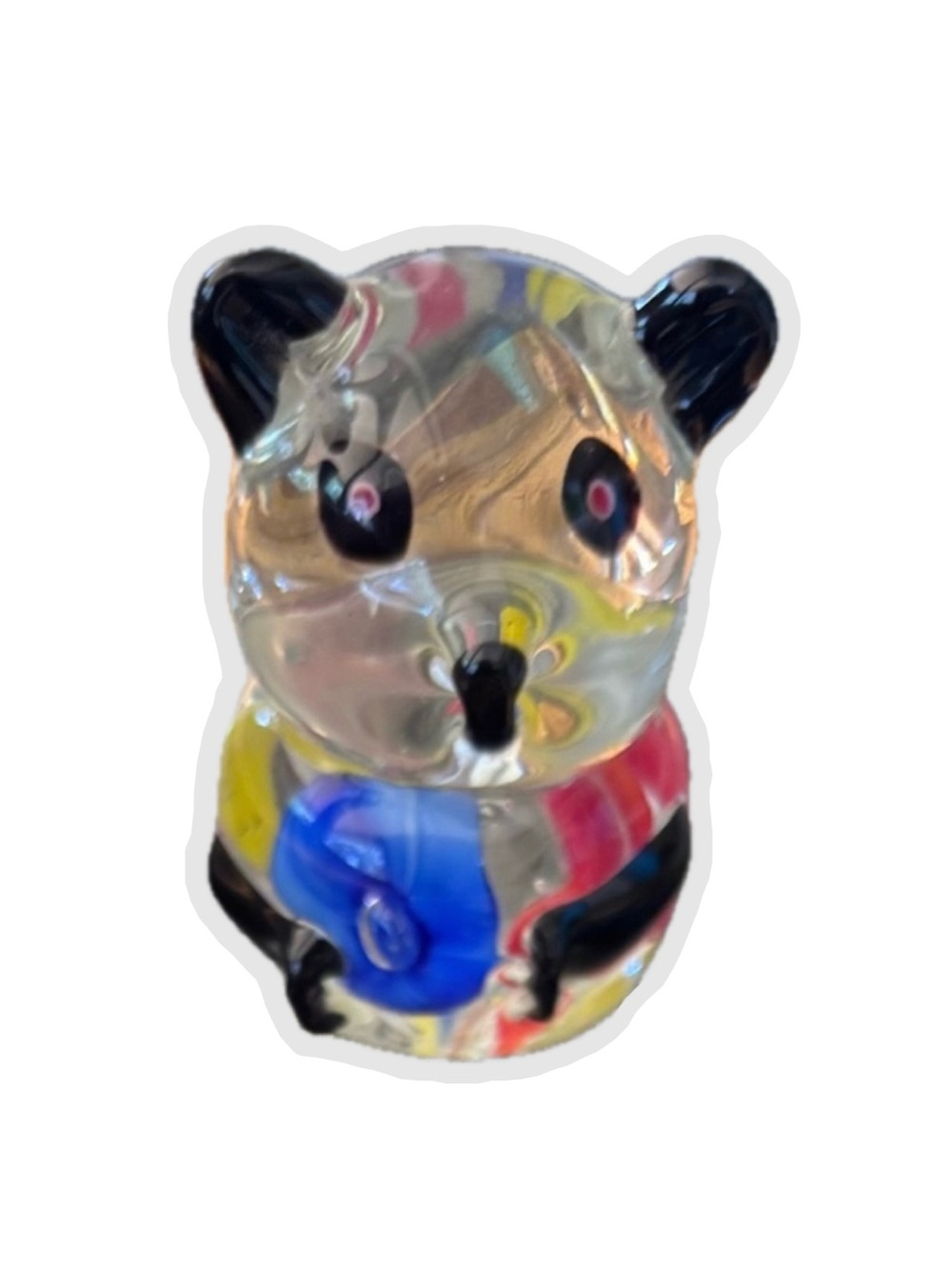 Colorful Glass Panda Figurine